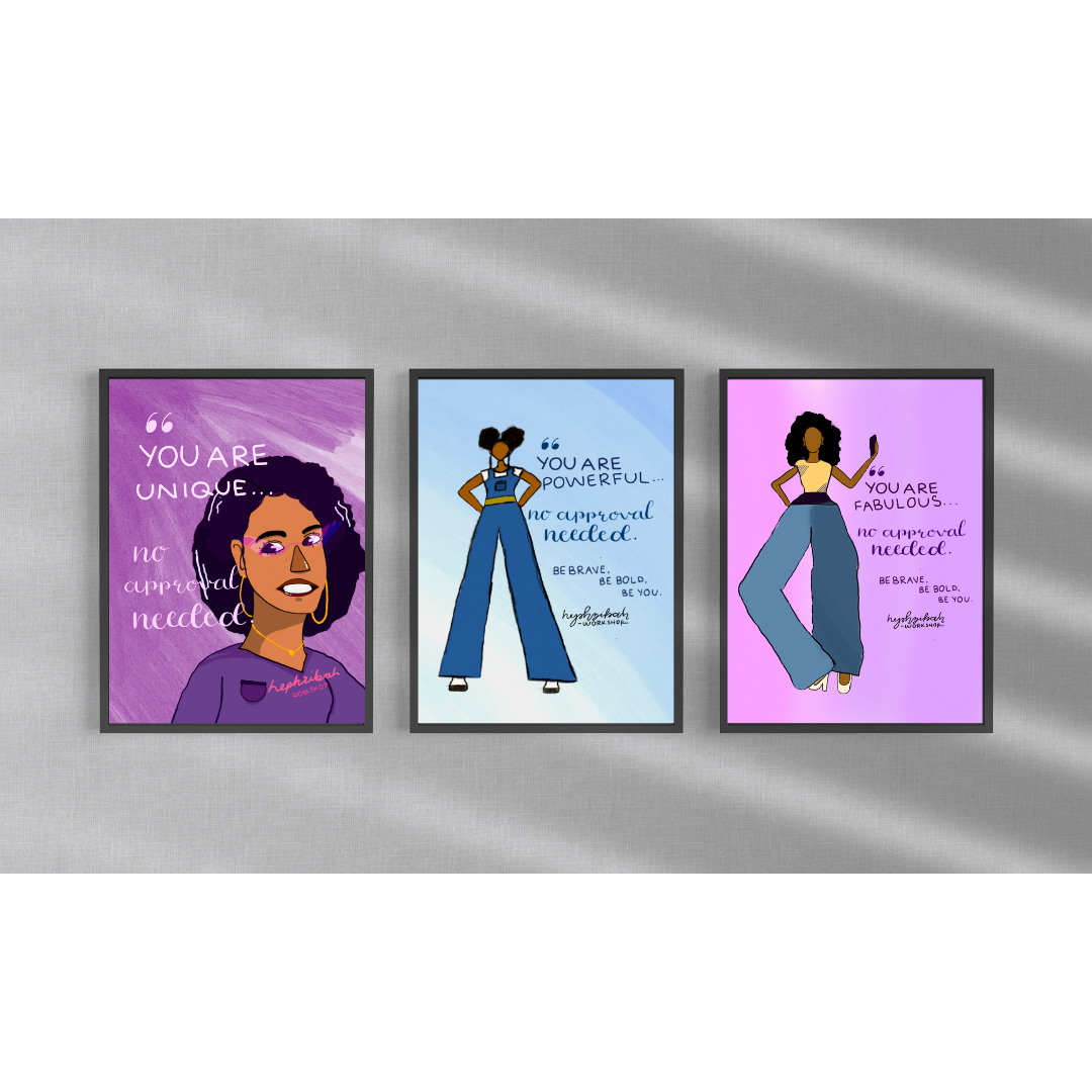 No Approval Needed Illustration 3 Piece Set and Frame