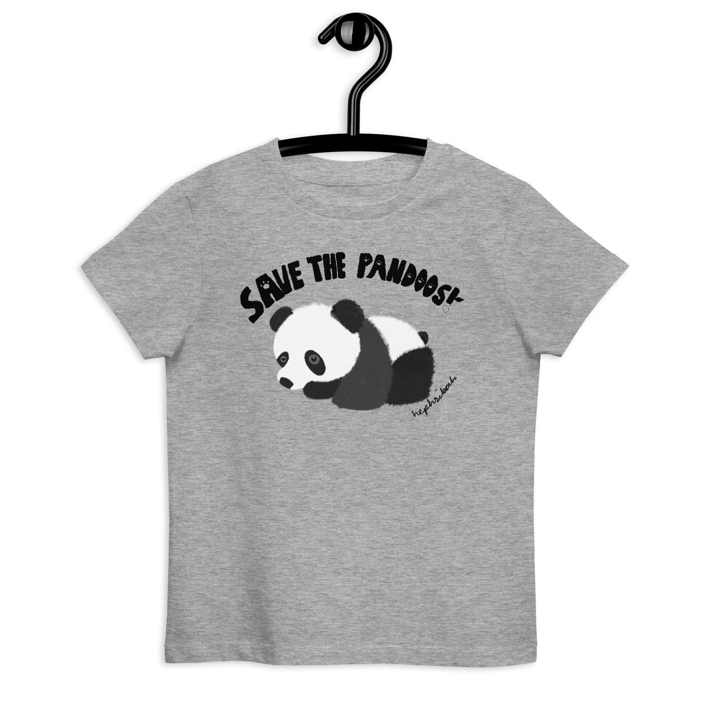 Booboo Organic Cotton T-Shirt For Kids - Grey/White